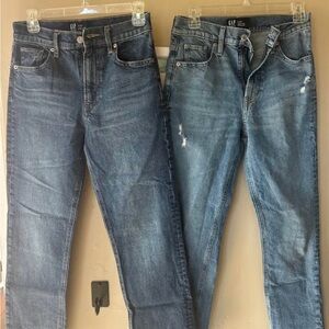 GAP Women’s Classic Blues High Rose Straight Jeans (2 Pairs)